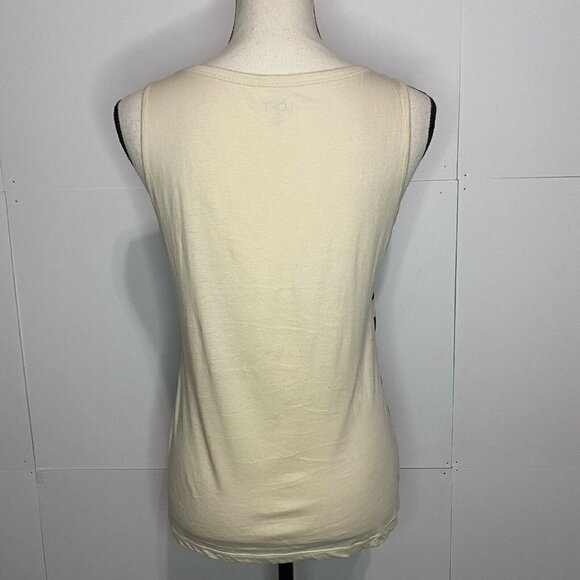Ann Taylor Loft Knit Top Petite Small Sleeveless Scoop Neck Lace Front EUC - Picture 6 of 6